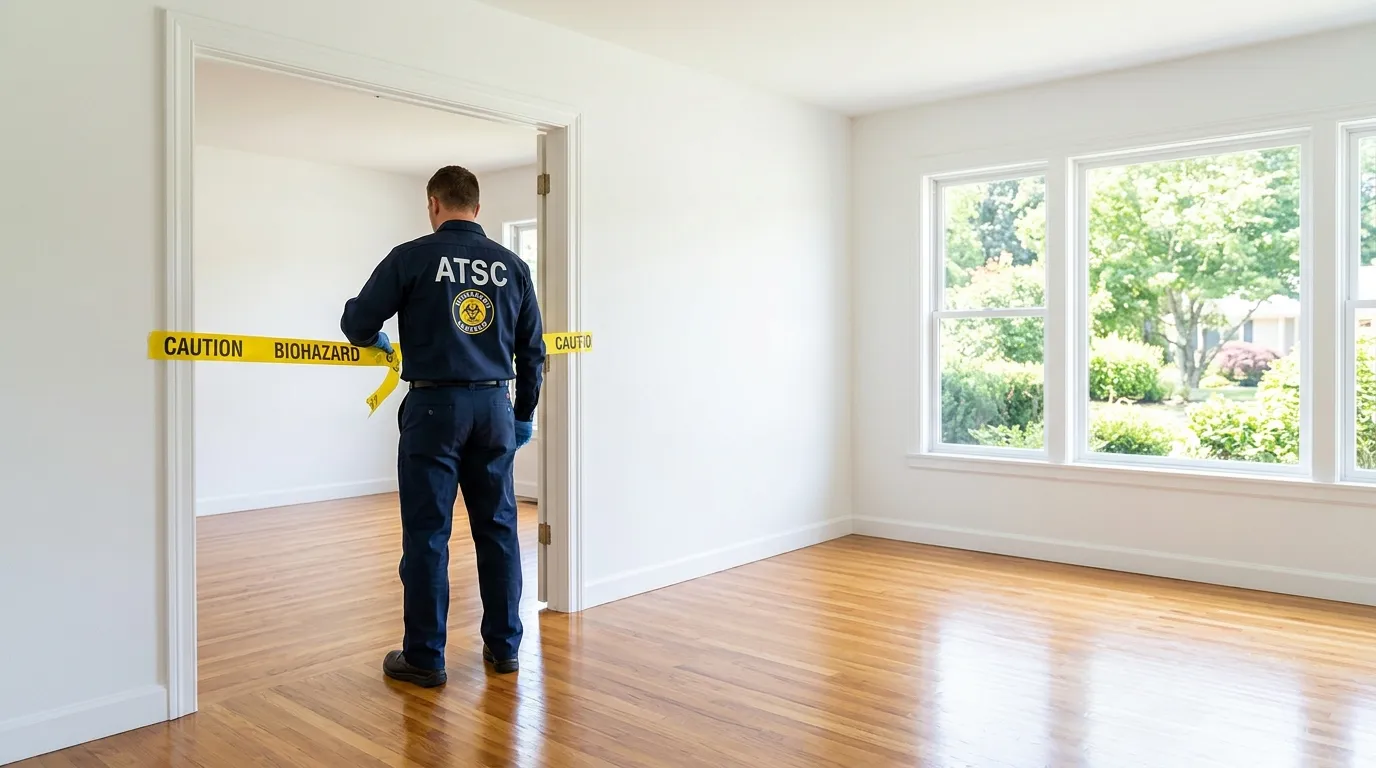 Certified biohazard cleanup crew performing Trauma Scene Cleanup in Millburn